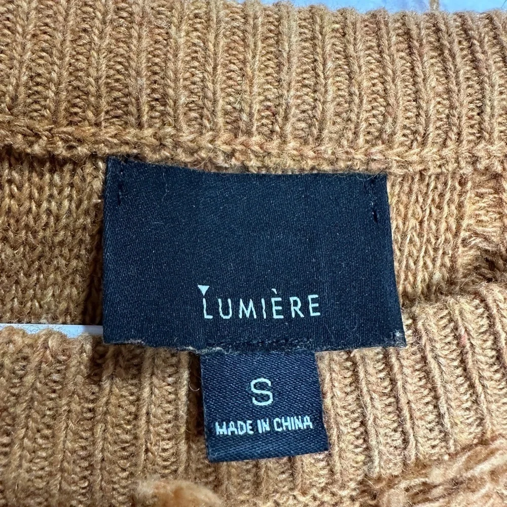LUMIERE Wool blend Knit Pullover Sweater Women's‎ Size S, fringe